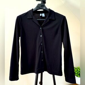 Collection by Cherokee / Medium / Black Button Down Shirt